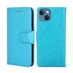 For iPhone 14 Crystal Texture Horizontal Flip Leather Phone Case (Light Blue)