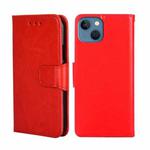 For iPhone 14 Plus Crystal Texture Horizontal Flip Leather Phone Case (Red)