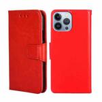 For iPhone 14 Pro Max Crystal Texture Horizontal Flip Leather Phone Case (Red)