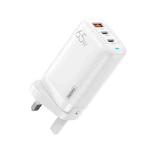 REMAX RP-U55 Territory Series 65W USB+Dual USB-C / Type-C Interface Fast Charger, Specification:UK Plug(White)