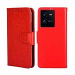 For vivo iQOO 10 Pro 5G Crystal Texture Horizontal Flip Leather Phone Case(Red)