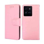 For vivo iQOO 10 Pro 5G Crystal Texture Horizontal Flip Leather Phone Case(Pink)