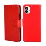 For Nothing Phone 1 Crystal Texture Horizontal Flip Leather Phone Case(Red)