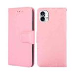 For Nothing Phone 1 Crystal Texture Horizontal Flip Leather Phone Case(Pink)