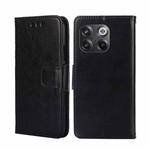 For OnePlus 10T Crystal Texture Horizontal Flip Leather Phone Case(Black)