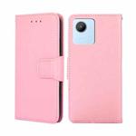 For Realme C30 4G/Narzo 50i Prime Crystal Texture Horizontal Flip Leather Phone Case(Pink)