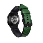 For Samsung Galaxy Watch5 Pro 45mm/5 44mm/5 40mm Silicone + Leather Black Buckle Watch Band(Green)