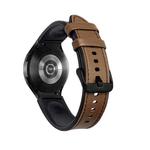 For Samsung Galaxy Watch5 Pro 45mm/5 44mm/5 40mm Silicone + Leather Black Buckle Watch Band(Brown)