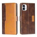 For Nothing Phone 1 Contrast Color Side Buckle Leather Phone Case(Dark Brown + Gold)