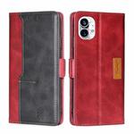 For Nothing Phone 1 Contrast Color Side Buckle Leather Phone Case(Red + Black)