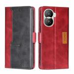 For Honor X40i Contrast Color Side Buckle Leather Phone Case(Red + Black)