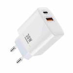 REMAX RP-U82 30W USB+USB-C/Type-C Dual Interface Fast Charger, Specification:EU Plug(White)