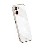For Realme V20 5G XINLI Straight Edge 6D Electroplate TPU Phone Case(White)