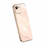 For Realme C30 XINLI Straight Edge 6D Electroplate TPU Phone Case(Pink)