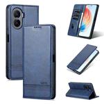 For Honor X40i AZNS Magnetic Calf Texture Flip Leather Phone Case(Dark Blue)