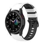 For Samsung Galaxy Watch5 Pro 45mm/5 44mm/5 40mm Two-color Silicone Strap Watch Band(White Black)