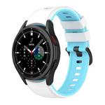 For Samsung Galaxy Watch5 Pro 45mm/5 44mm/5 40mm Two-color Silicone Strap Watch Band(White Sky Blue)