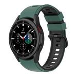 For Samsung Galaxy Watch5 Pro 45mm/5 44mm/5 40mm Two-color Silicone Strap Watch Band(Olive Green Black)