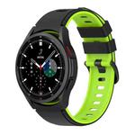 For Samsung Galaxy Watch5 Pro 45mm/5 44mm/5 40mm Two-color Silicone Strap Watch Band(Black Lime Green)