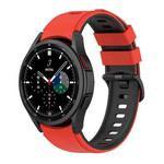 For Samsung Galaxy Watch5 Pro 45mm/5 44mm/5 40mm Two-color Silicone Strap Watch Band(Red Black)