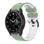 For Samsung Galaxy Watch5 Pro 45mm/5 44mm/5 40mm Two-color Silicone Strap Watch Band(Light Green White)