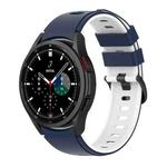 For Samsung Galaxy Watch5 Pro 45mm/5 44mm/5 40mm Two-color Silicone Strap Watch Band(Midnight Blue White)