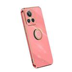 For Realme GT2 Explorer Master XINLI Straight Edge Electroplate TPU Phone Case with Ring(Hawthorn Red)
