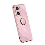 For vivo Y77 5G XINLI Straight Edge Electroplate TPU Phone Case with Ring(Cherry Purple)