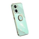 For vivo Y77 5G XINLI Straight Edge Electroplate TPU Phone Case with Ring(Mint Green)