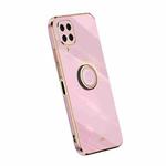 For Samsung Galaxy M32 4G XINLI Straight Edge Electroplate TPU Phone Case with Ring(Cherry Purple)