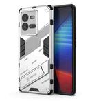 For vivo iQOO 10 Pro 5G PC + TPU Shockproof Case with Invisible Holder(White)