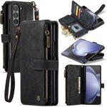 For Samsung Galaxy Z Fold5 CaseMe C30 Multifunctional Card Slots Zipper Phone Leather Phone Case(Black)