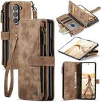 For Samsung Galaxy Z Fold6 5G CaseMe C30 Multifunctional Card Slots Zipper Phone Leather Phone Case(Brown)