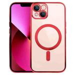 For iPhone 13 MagSafe Electroplating Straight TPU Phone Case(Red)