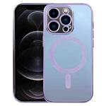 For iPhone 12 Pro MagSafe Electroplating Straight TPU Phone Case(Purple)