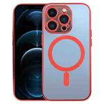 For iPhone 12 Pro Max MagSafe Electroplating Straight TPU Phone Case(Red)