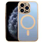 For iPhone 11 Pro MagSafe Electroplating Straight TPU Phone Case(Gold)