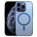 For iPhone 11 Pro MagSafe Electroplating Straight TPU Phone Case(Dark Blue)