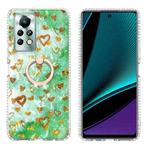 For Infinix Note 11s / Note 11 Pro Ring Holder 2.0mm Airbag TPU Phone Case(Gold Heart)