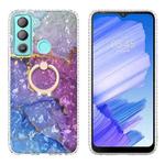 For Tecno Pop 5 LTE Ring Holder 2.0mm Airbag TPU Phone Case(Blue Purple Marble)