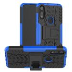 For Motorola Moto E (2020) Tire Texture Shockproof TPU+PC Protective Case with Holder(Blue)