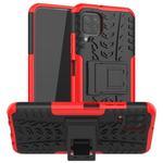 For Huawei P40 Lite Tire Texture Shockproof TPU+PC Protective Case with Holder(Red)