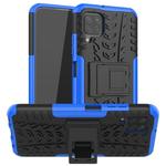 For Huawei P40 Lite Tire Texture Shockproof TPU+PC Protective Case with Holder(Blue)