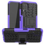For Huawei P40 Lite Tire Texture Shockproof TPU+PC Protective Case with Holder(Purple)