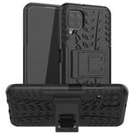 For Huawei P40 Lite Tire Texture Shockproof TPU+PC Protective Case with Holder(Black)