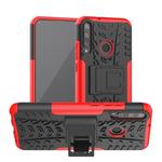 For Huawei Y7P Tire Texture Shockproof TPU+PC Protective Case with Holder(Red)