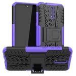 For Nokia 2.3 Tire Texture Shockproof TPU+PC Protective Case with Holder(Purple)