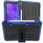 For iPad Pro 11 (2020) Tire Texture Shockproof TPU+PC Protective Tablet Case with Holder(Blue)