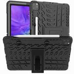 For iPad Pro 11 (2020) Tire Texture Shockproof TPU+PC Protective Tablet Case with Holder(Black)