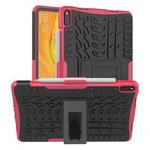 For Huawei Matepad Pro 10.8 Tire Texture Shockproof TPU+PC Protective Case with Holder(Rose Red)